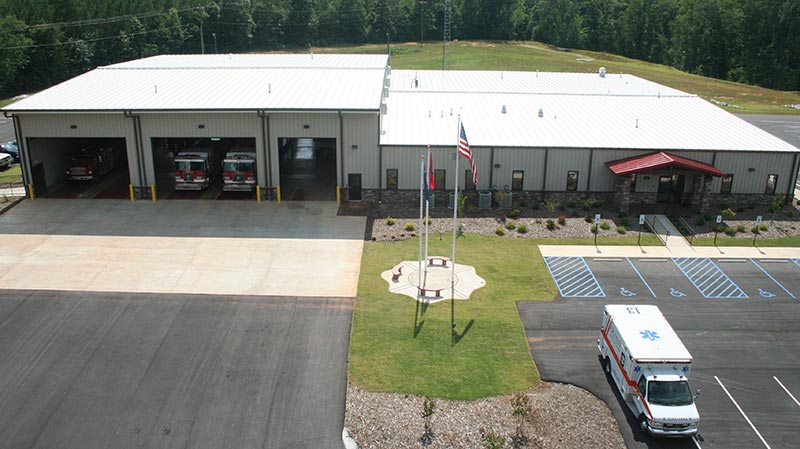 overhead shot of the westminster fire department